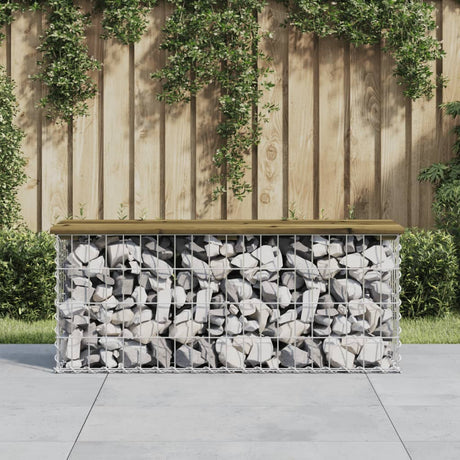 Garden Bench Gabion Design Solid Wood Pine