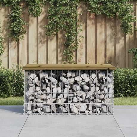 Garden Bench Gabion Design Solid Wood Pine