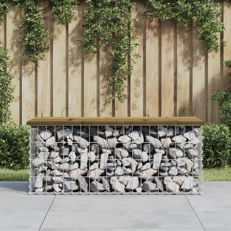Garden Bench Gabion Design Solid Wood Pine