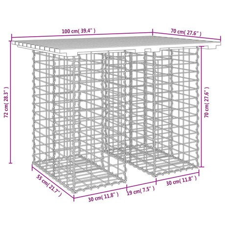 Garden Bench Gabion Design Solid Wood Douglas