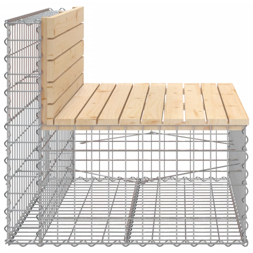 Garden Bench Gabion Design Solid Wood Pine