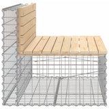 Garden Bench Gabion Design Solid Wood Pine