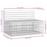 Garden Bench Gabion Design Solid Wood Pine