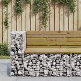 Garden Bench Gabion Design Solid Wood Pine
