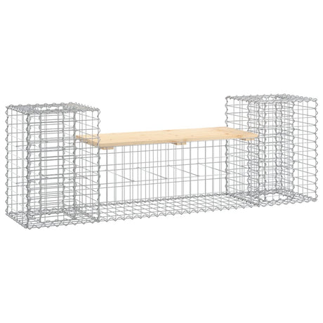 Garden Bench Gabion Design 183X41X60.5 Cm Solid Wood Pine