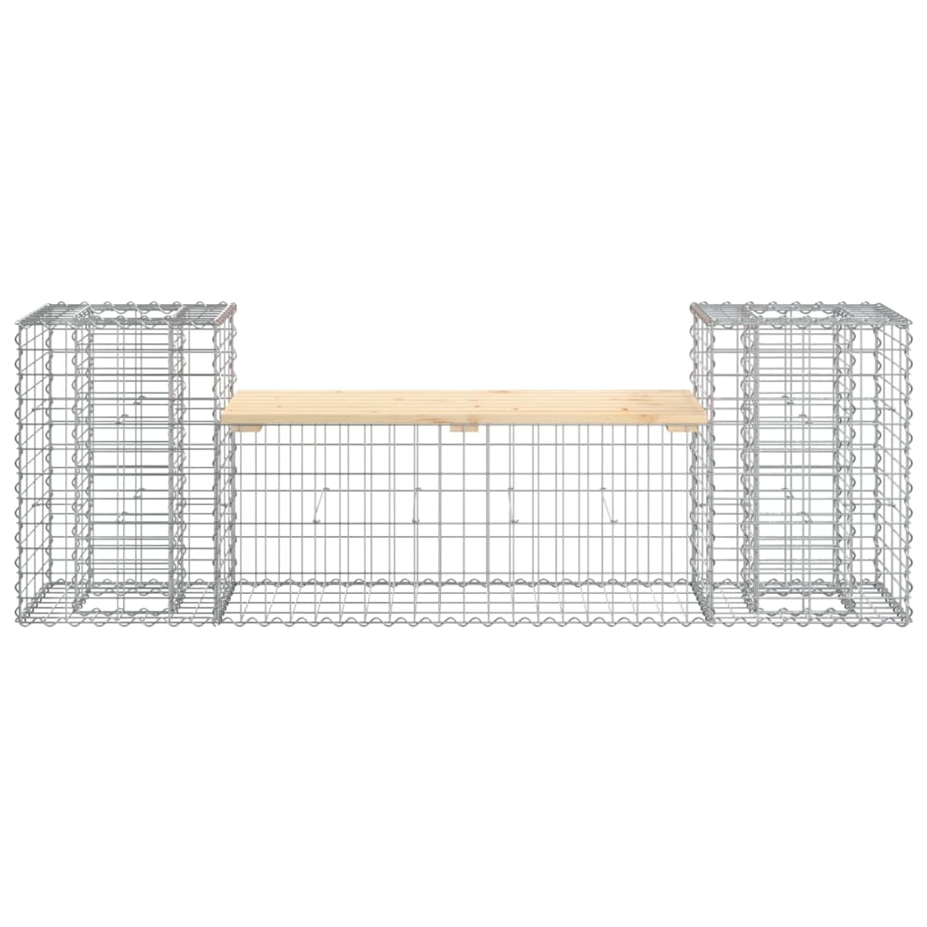 Garden Bench Gabion Design 183X41X60.5 Cm Solid Wood Pine