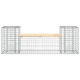 Garden Bench Gabion Design 183X41X60.5 Cm Solid Wood Pine