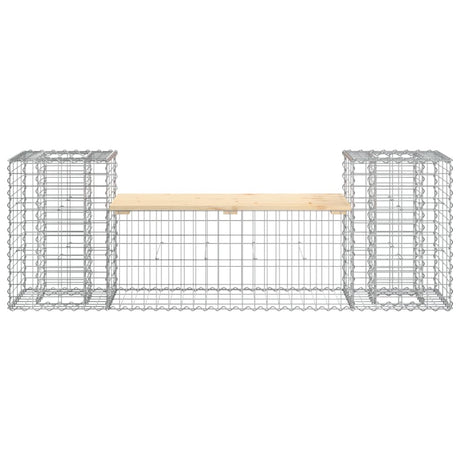 Garden Bench Gabion Design 183X41X60.5 Cm Solid Wood Pine