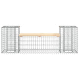 Garden Bench Gabion Design 183X41X60.5 Cm Solid Wood Pine
