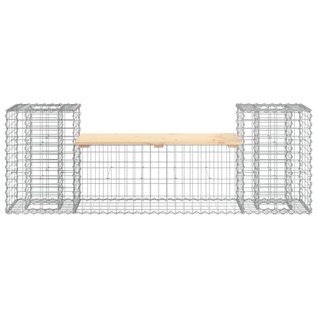Garden Bench Gabion Design 183X41X60.5 Cm Solid Wood Pine