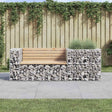 Garden Bench With Gabion Basket Impregnated Wood Pine