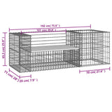 Garden Bench With Gabion Basket Impregnated Wood Pine