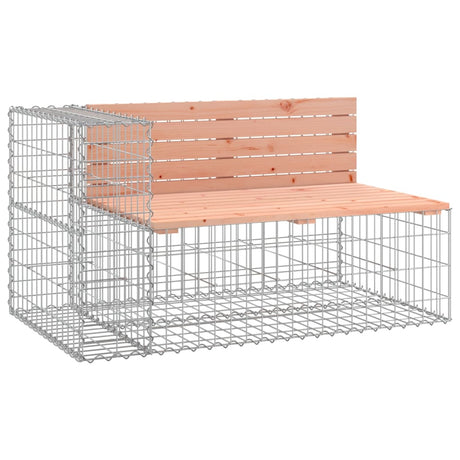 Garden Bench With Gabion Basket Solid Wood Douglas