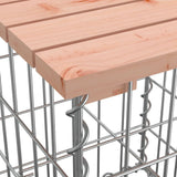 Garden Bench With Gabion Basket Solid Wood Douglas
