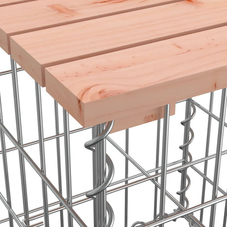 Garden Bench With Gabion Basket Solid Wood Douglas