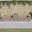 Garden Bench With Gabion Basket Solid Wood Douglas