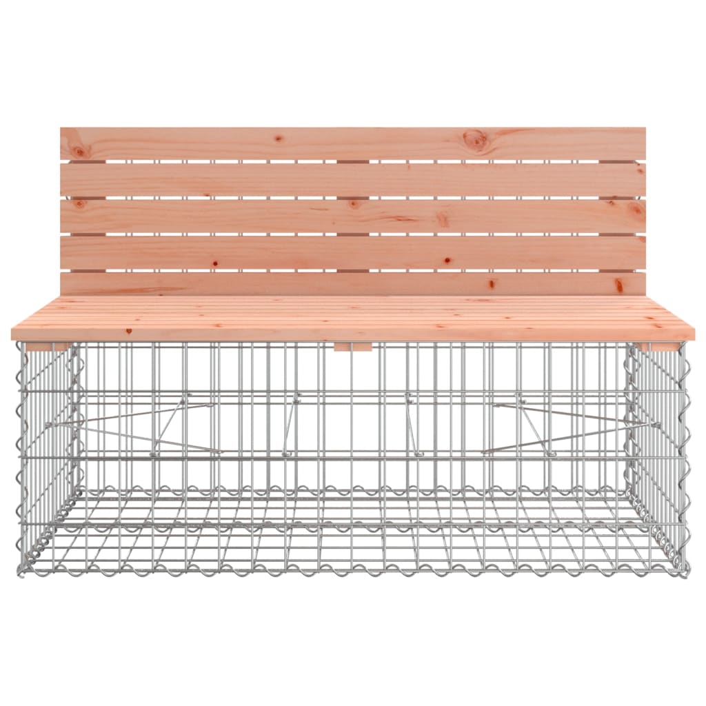 Garden Bench With Gabion Basket Solid Wood Douglas