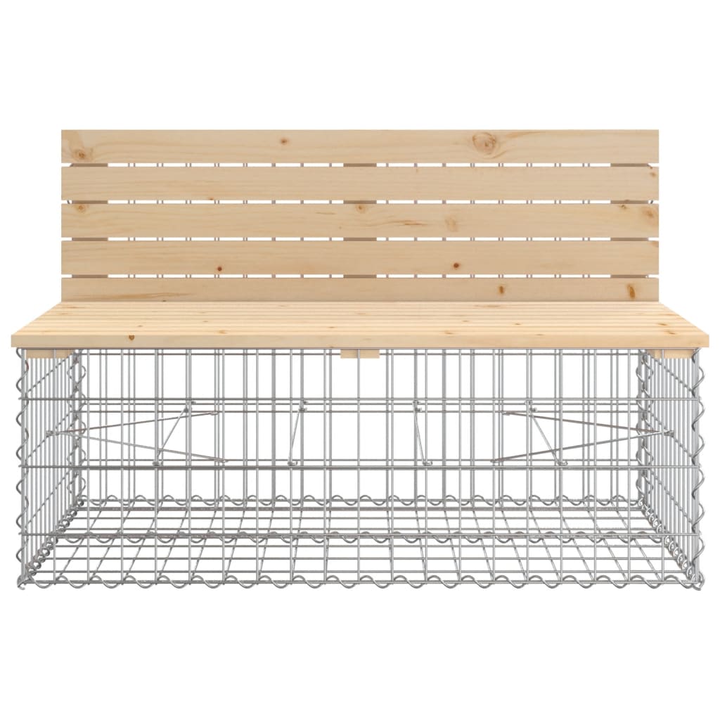 Garden Bench Gabion Design 287X71X65.5 Cm Solid Wood Pine
