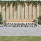 Garden Bench Gabion Design 287X71X65.5 Cm Solid Wood Pine