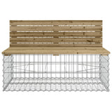 Garden Bench Gabion Design 347X71X65.5 Cm Impregnated Wood Pine