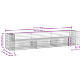 Garden Bench Gabion Design 347X71X65.5 Cm Impregnated Wood Pine