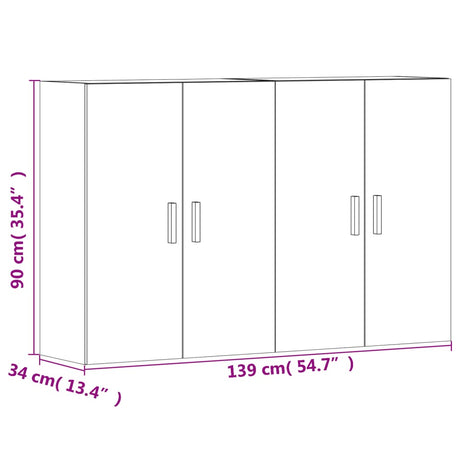 Wall Mounted Cabinets 2 Pcs Engineered