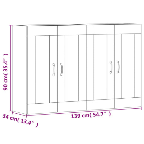Wall Mounted Cabinets 2 Pcs Engineered Wood
