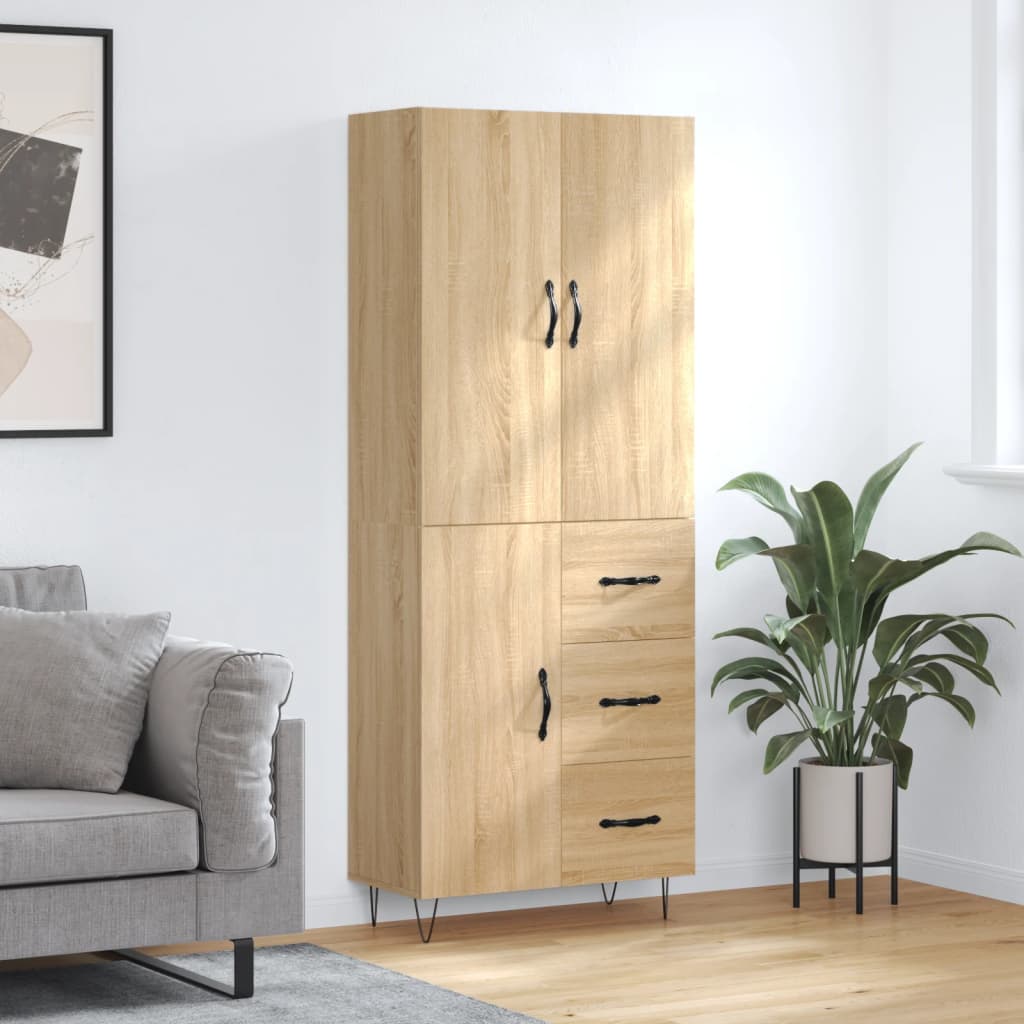 Highboard 69.5X34X180 Cm Engineered Wood