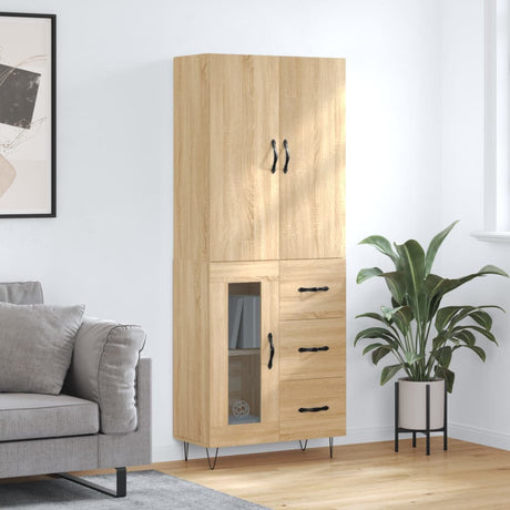 Highboard 69.5X34X180 Cm Engineered Wood