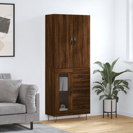 Highboard 69.5X34X180 Cm Engineered Wood