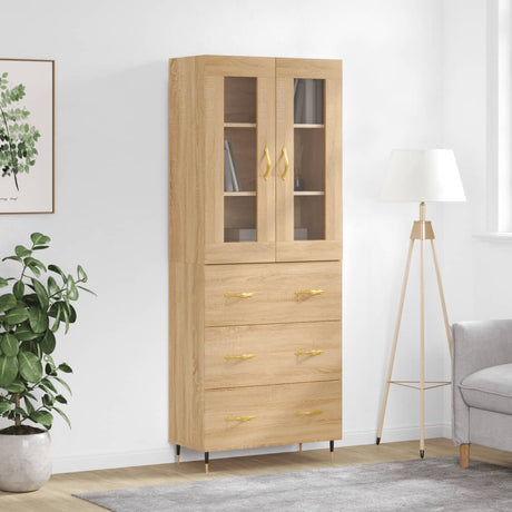 Highboard 69.5X34X180 Cm Engineered Wood