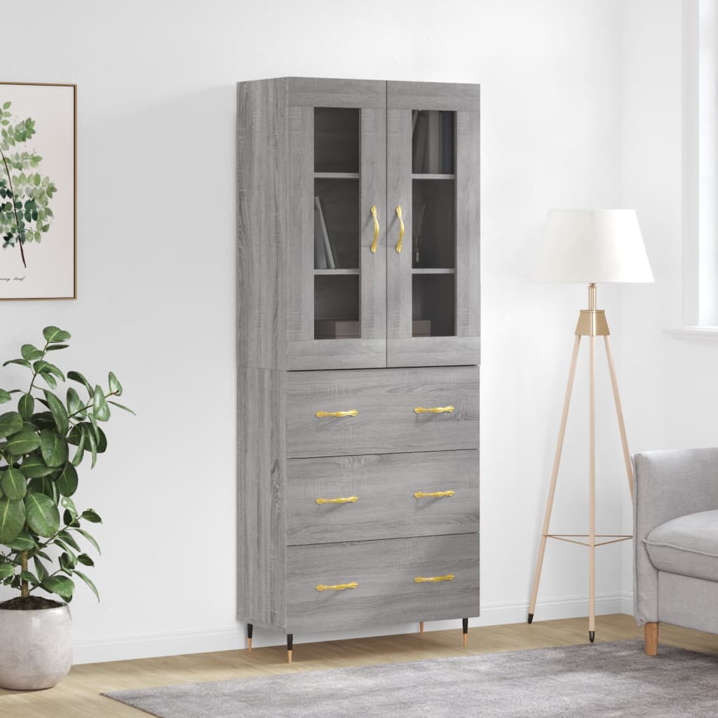 Highboard 69.5X34X180 Cm Engineered Wood