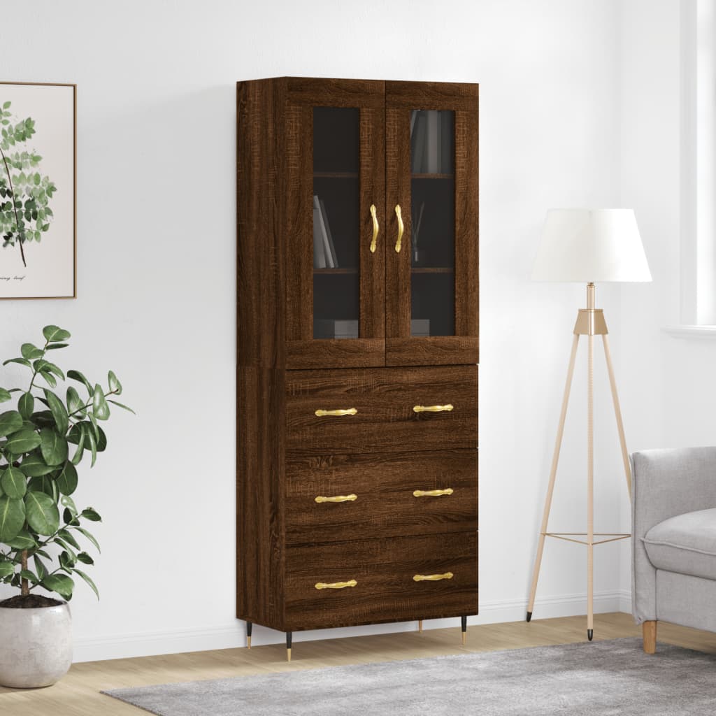 Highboard 69.5X34X180 Cm Engineered Wood