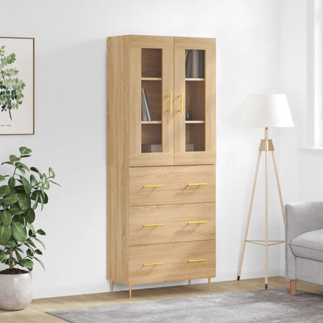 Highboard 69.5X34X180 Cm Engineered Wood