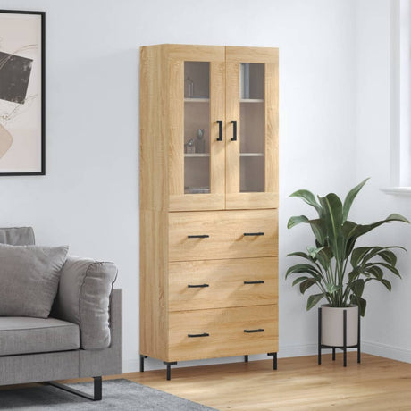 Highboard 69.5X34X180 Cm Engineered Wood