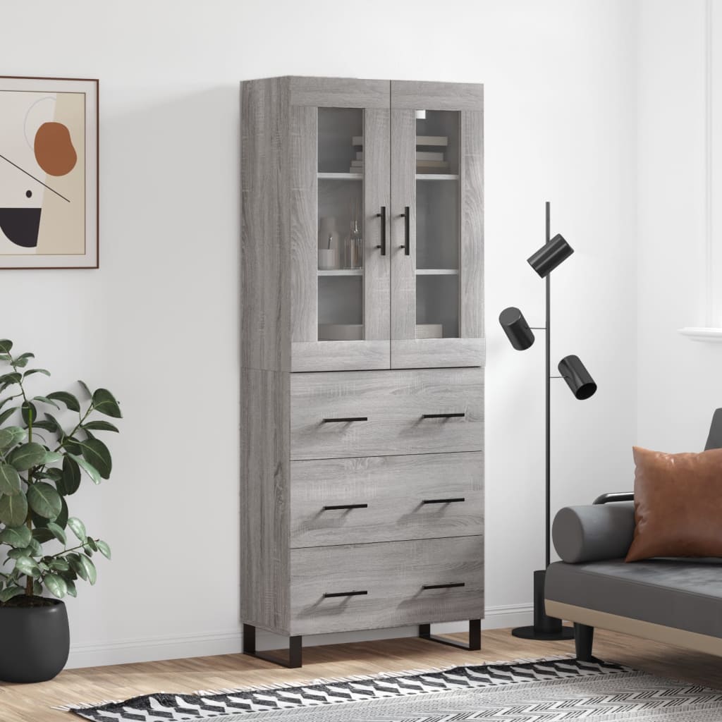 Highboard 69.5X34X180 Cm Engineered Wood