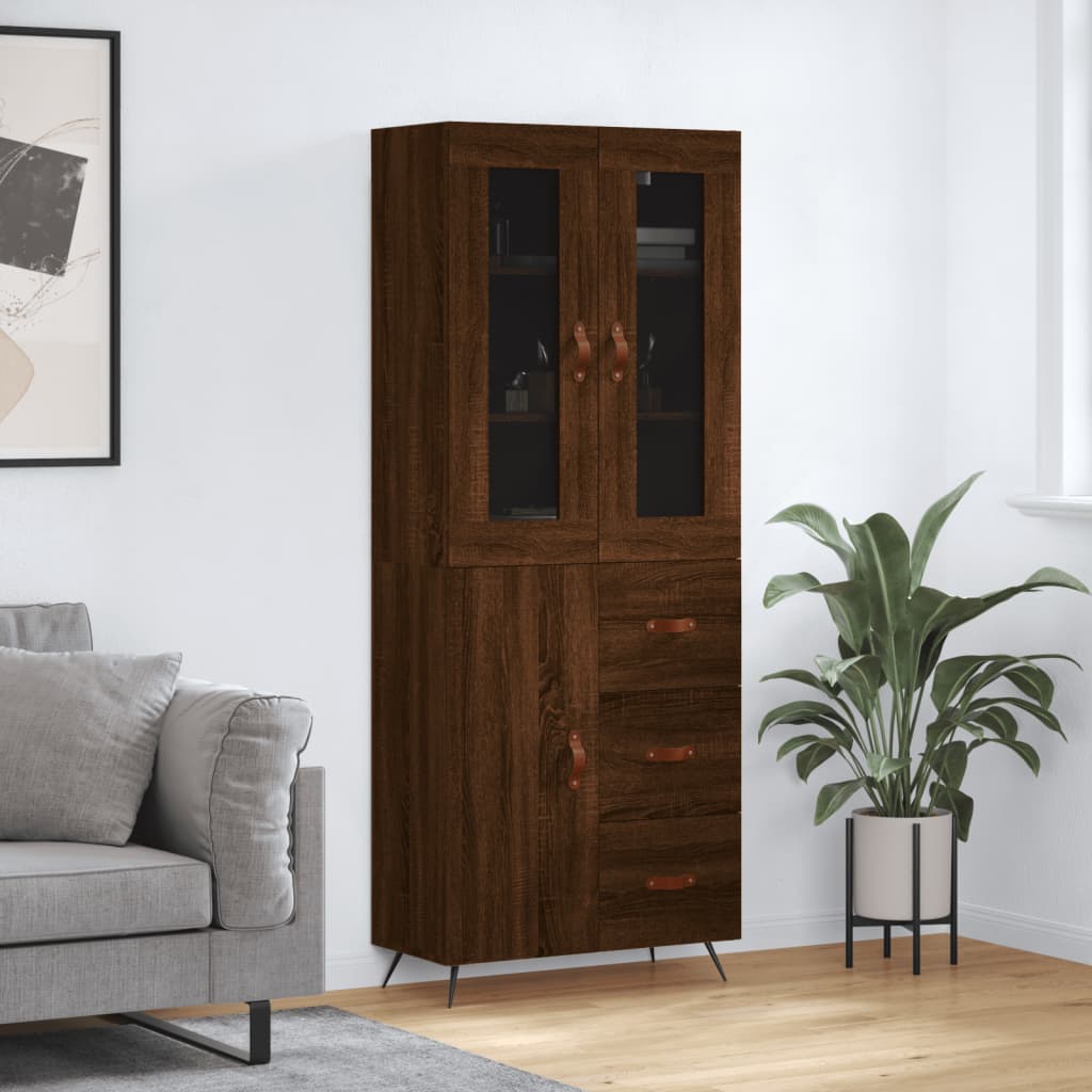 Highboard 69.5X34X180 Cm Engineered Wood