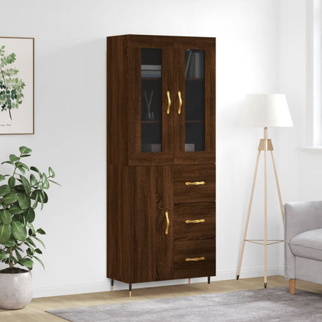 Highboard 69.5X34X180 Cm Engineered Wood