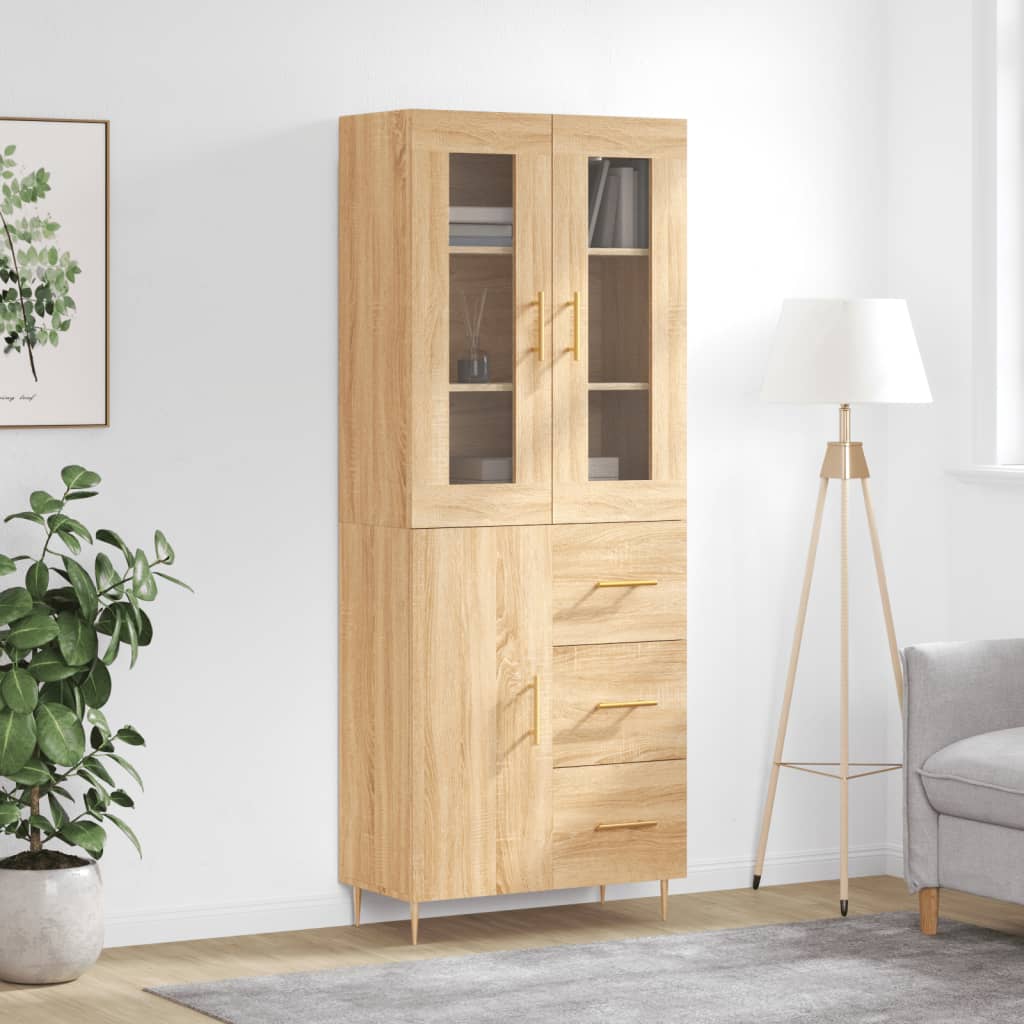 Highboard 69.5X34X180 Cm Engineered Wood