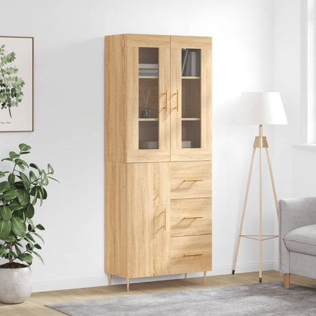 Highboard 69.5X34X180 Cm Engineered Wood