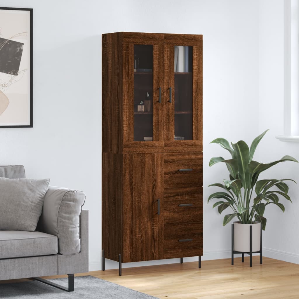 Highboard 69.5X34X180 Cm Engineered Wood