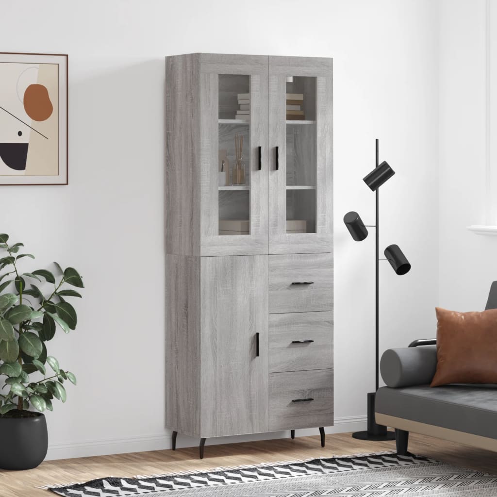 Highboard 69.5X34X180 Cm Engineered Wood