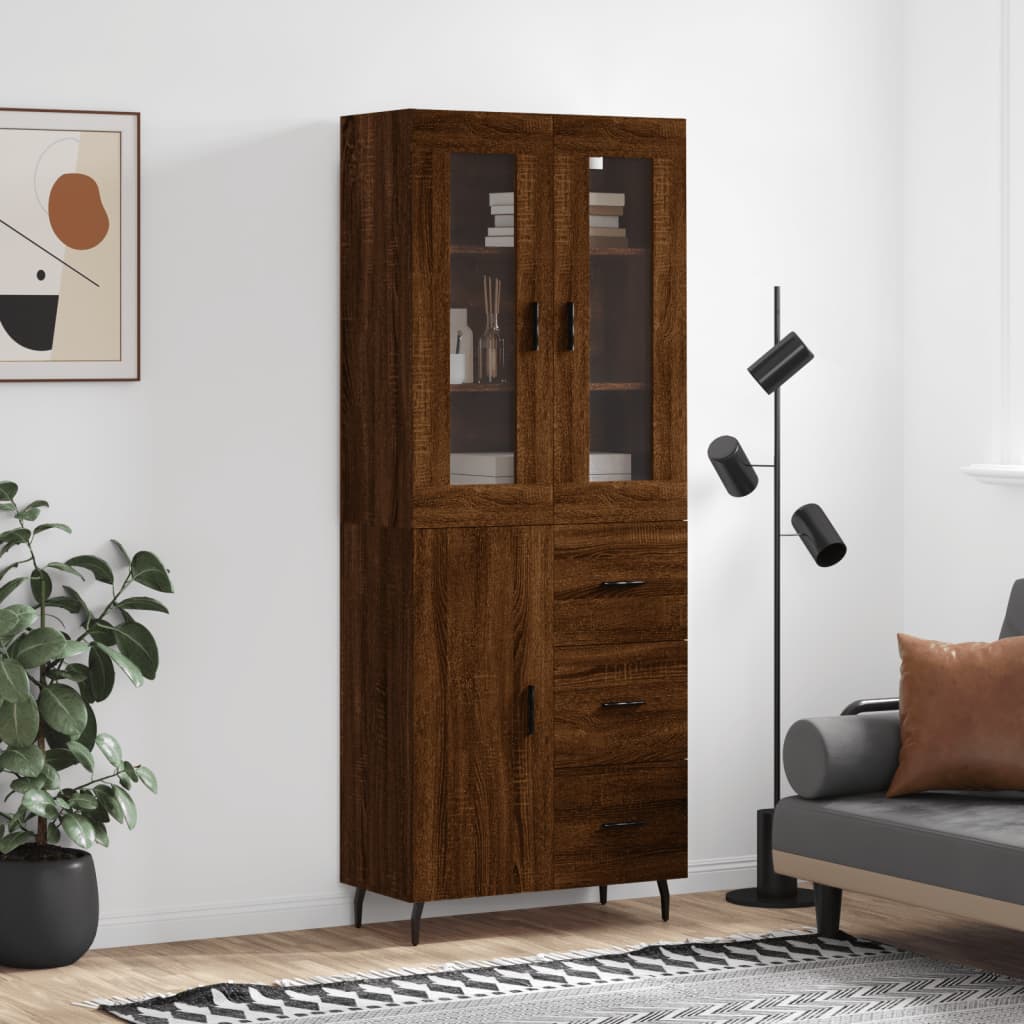 Highboard 69.5X34X180 Cm Engineered Wood