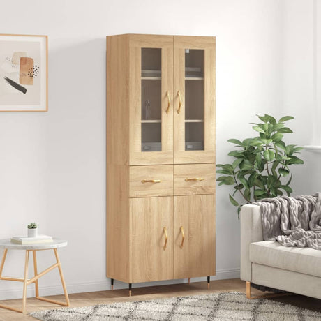 Highboard 69.5X34X180 Cm Engineered Wood