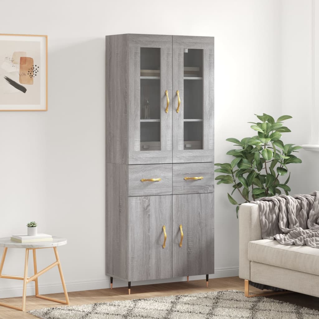 Highboard 69.5X34X180 Cm Engineered Wood