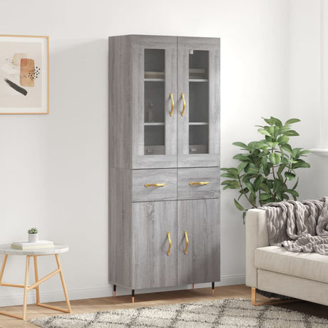Highboard 69.5X34X180 Cm Engineered Wood