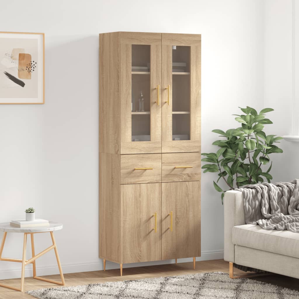 Highboard 69.5X34X180 Cm Engineered Wood