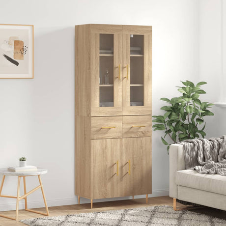 Highboard 69.5X34X180 Cm Engineered Wood
