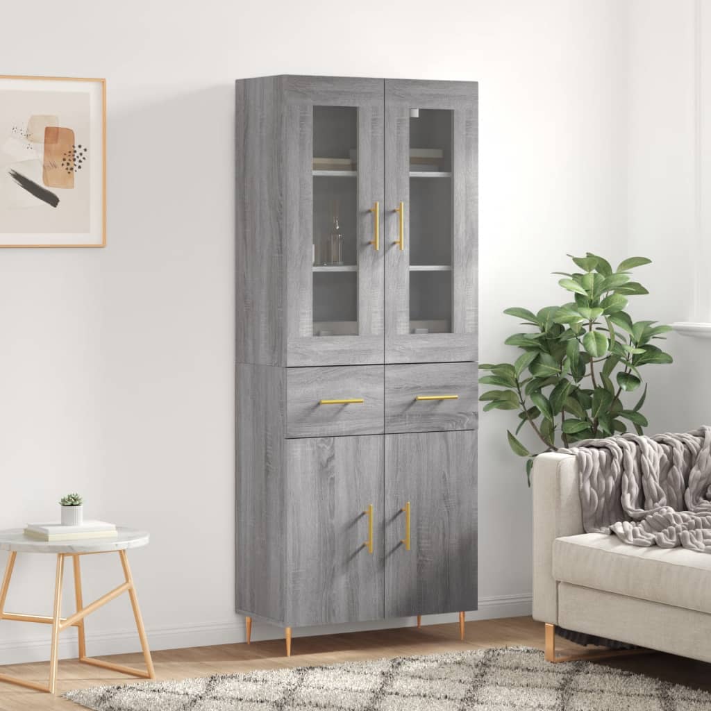 Highboard 69.5X34X180 Cm Engineered Wood