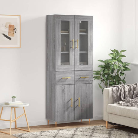 Highboard 69.5X34X180 Cm Engineered Wood